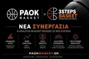 Το paokbasket σε συνεργασία με το 3StepsBasket: Νέα εποχή στην ανάλυση του μπάσκετ του ΠΑΟΚ