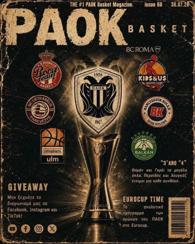 Το πρωτοσέλιδο του PAOK Basket Πέμπτη 30 Ιουλίου 2026